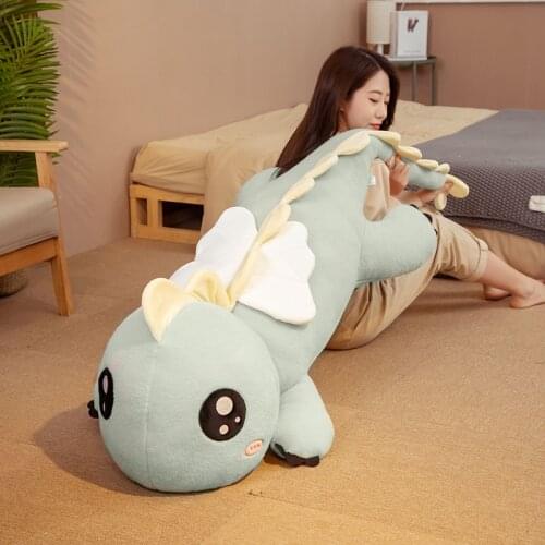 New Huggable Big Long Cute Dinosaur Plush Toy Soft Cartoon Animal Angel Stuffed Doll Boyfriend Pillow Kids Girl Birthday Gift