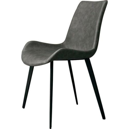 Nordic solid wood dining chair simple light luxury modern creative backrest restaurant home soft bag back leather hotel chair