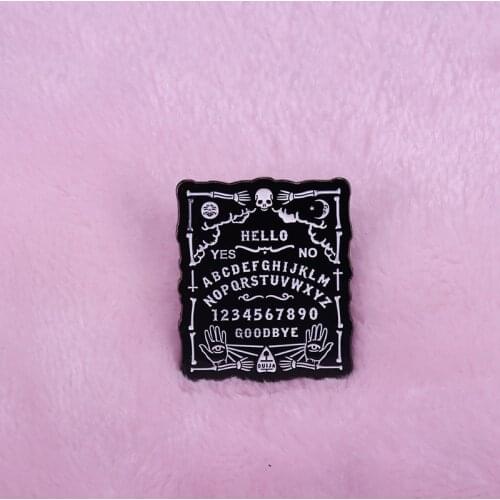 Ouija board enamel pin spooky horror Halloween pagan wicca occult decor