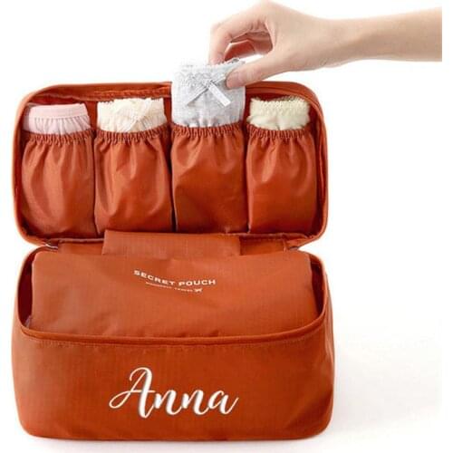 Personalized travel bra bag cosmetics daily toiletries storage bag embroidered LOGO underwear storage bag