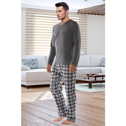 Long Sleeve Male Spring Men Pure Full Cotton Pajama Set For Men Sleepwear Suit Homewear Pyjamas Sleepwear Pijamas Short Sleeve