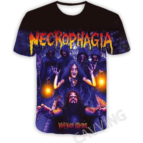 CAVVING 3D Printed Necrophagia Band Casual T-shirts Hip Hop Tee Shirts Harajuku Styles Tops Clothing for Men/women