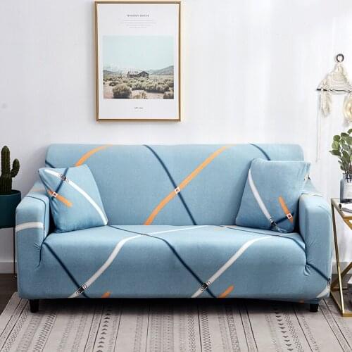 Simple Geometric Sofa Slipcovers Tight Wrap All-inclusive Slip-resistant Elastic Cubre Sofa Towel Corner Sofa Cover Couch Cover