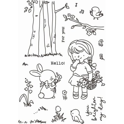 Girl transparent Clear Silicone Stamp/Seal for DIY scrapbooking/photo album Decorative clear stamp sheets B0626