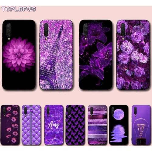 TOPLBPCS Love Purple Glitter Luxury Unique Phone Cover for Xiaomi mi 9 8 10 5 6 lite F1 SE Max 3 2 mix 2s