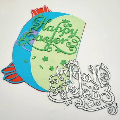 Happy Easter Words Metal Cutting Dies Stencils For DIY Scrapbooking Album Paper Card Embossing Crafts Die Cuts
