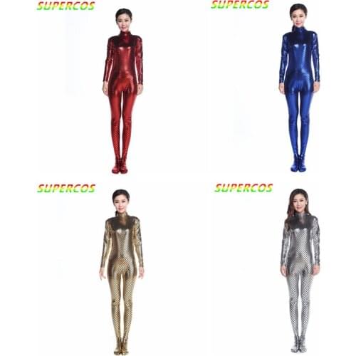 Shiny Scale Wrapped Foot Sexy Jumpsuit Zentai Tights Suit Halloween Cosplay Costume Stage Performance Clothing