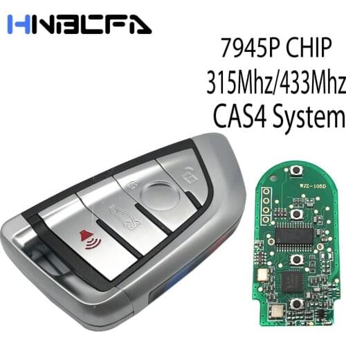 Silver Smart Remote key Fob For BMW CAS4 1-7 Series X1 X3 X4 M2 M3/M4 2011-2017 CAS4 System 7945P Chip 4 Buttons 315Mhz/433Mhz
