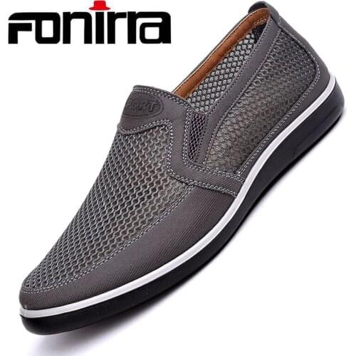 FONIRRA Mesh Casual Shoes Men 2020 Breathable Casual Shoes Size 38-44 Slip On Soft Mens Loafers Outdoors Shoes Walking 410