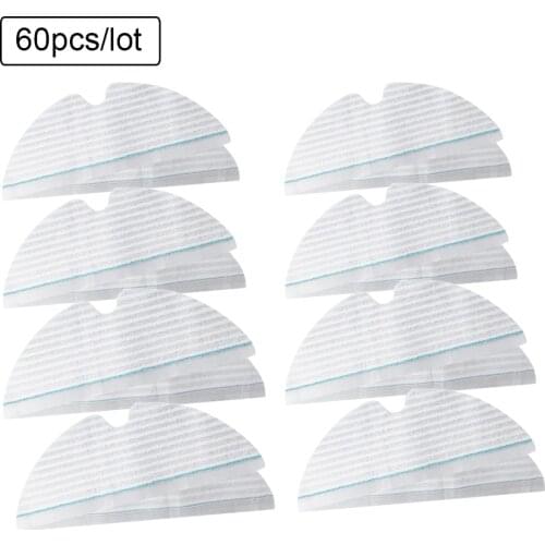 60pcs Replacement disposable Mop Cloths For Xiaomi Roborock S6 T6 s5 max E35 robot Vacuum Cleaner moping cloths pads Parts