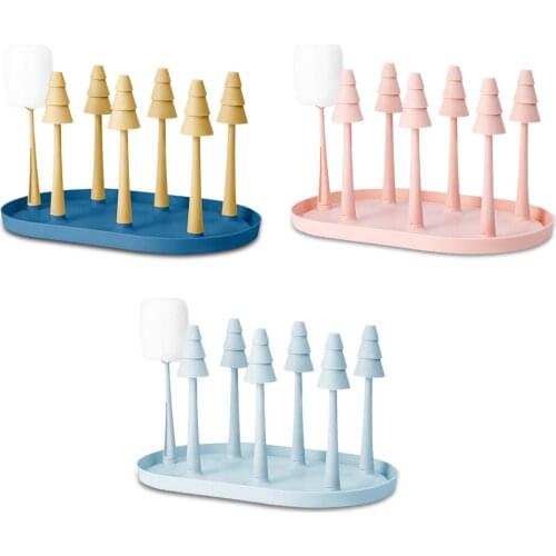 Bottle Dry Rack Baby Bottle Drain Drying Racks Blue Pink Baby Bottle Cleaning Dryer Drainer Storage Drying Rack