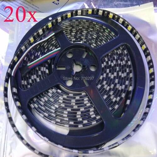 100m/lot Black PCB 5050 RGBW LED strip,300LED DC12V IP65 waterproof LED strip light 60LED/m T-68 FREE DHL/FEDEX