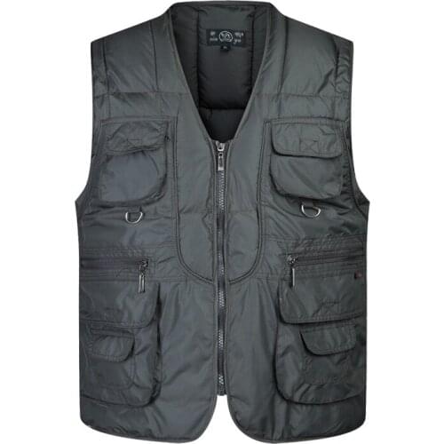 Winter Men White Duck Down Causal Vest Ultra Light Male Thick Sleeveless Down Jacket Men Warm Vest XL-4XL Plus Size