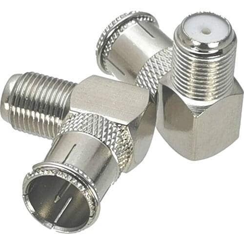 1Pcs F TV Male Plug to F TV Female Jack Slide-on Push-on Right Angle RF Adapter Connector Coaxial High Quanlity