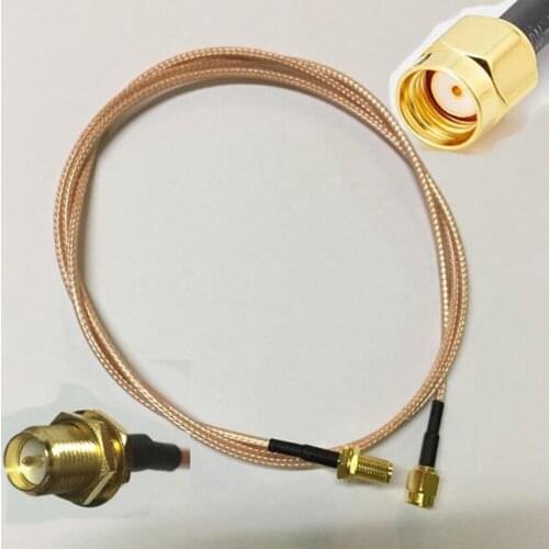 1PCS RP-SMA-J Male To RP-SMA-K Plug RF Coaxial extension Pigtail Cable Silver-Plated RG316 1M/3M