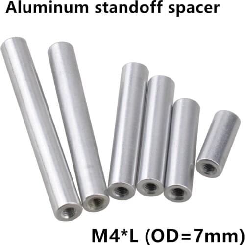 10pcs M4 Aluminum Column M4*10/12/15/20/25/30/35/37/40/45/50/60/70/80/90/100mm Aluminum Round Standoff Spacer Studs