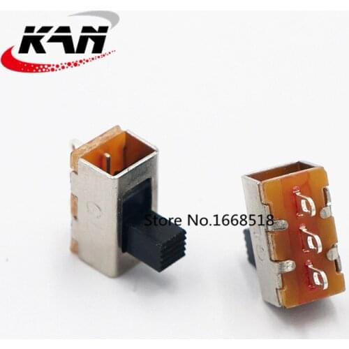 100pcs SS-12F20 toggle switch SS-23F33 slide switch 2 gears 3 pin hole foot electronic toy flashlight switch