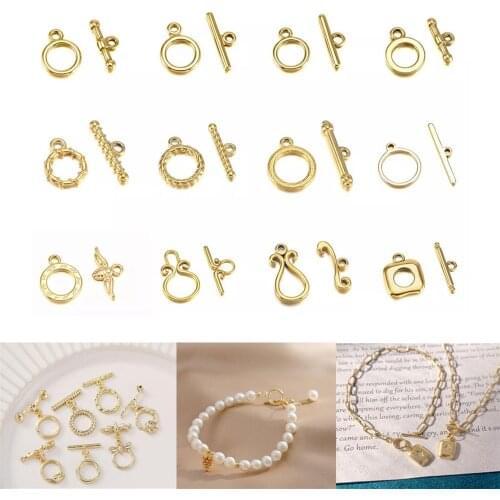 3 Sets Gold Color Stainless Steel OT Clasps Toggle Connector for DIY Bracelet Necklace Jewelry Findings Making Accessories