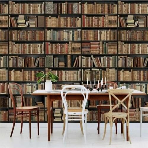Custom 3D painting bookshelf wallpaper for living room lobby home decoration papel de parede