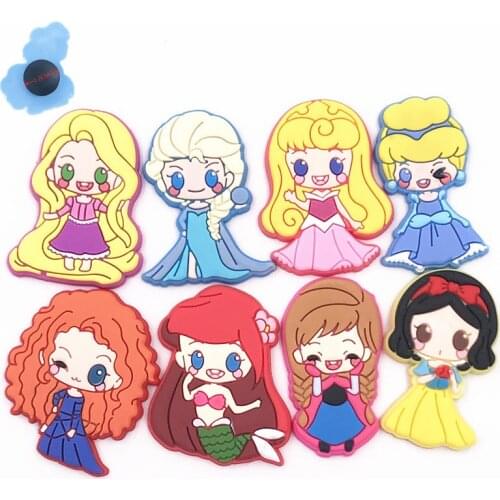 50pcs Cartoon Princess PVC Shoe Charms Shoe Accessories Garden Shoes Decoration for Croc Wristbands Jibz Girls Party X-mas Gift