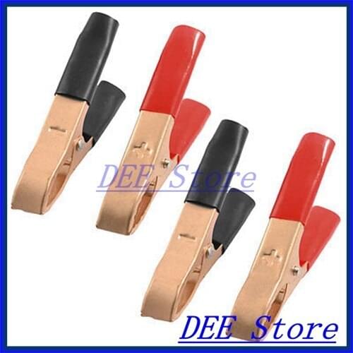 8x Plastic Boot Test Probe Battery Alligator Clips Clamps 30A 75mm