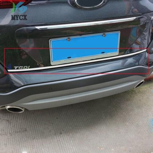 Car Styling Accessories 1PCS Stainless Steel Rear Trunk Tail Gate Molding Cover decoration Trim For Hyundai Kona 2017 2018