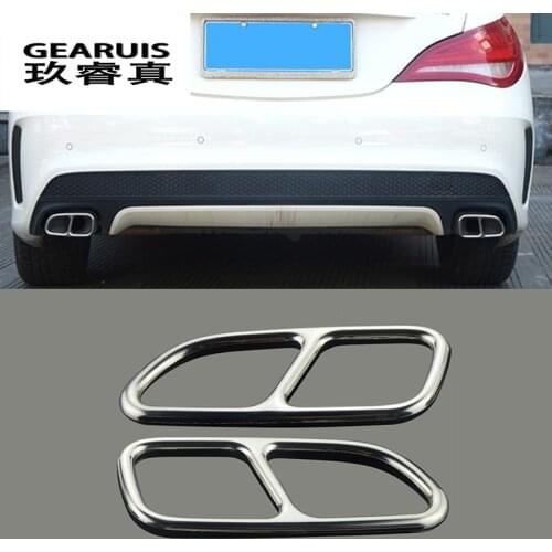 Car Styling Automobiles Tail Throat Decor Frame For Mercedes Benz CLA C117 Exhaust Pipe Trim Covers Stickers Auto Accessories