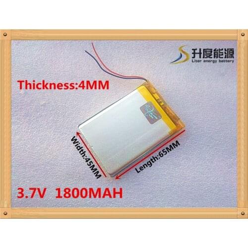 Free shipping 3.7 V 1800 mah e-readers 404565 electronic learning machine 3.7 V lithium polymer batteries