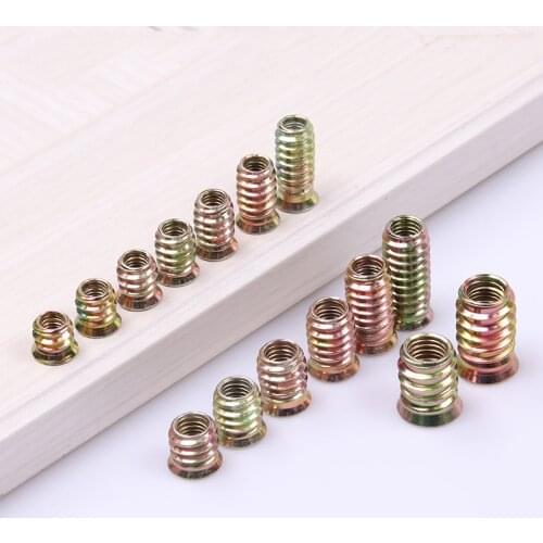 Free Shipping 30/20/10pcs M6 M8 M10 Zinc Alloy Iron Inside Carbon Steel Hex Socket Drive Insert Nuts Threaded for Wood Furniture