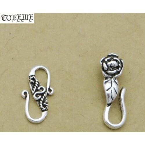 100% 925 Silver Hook DIY Bracelet Rose Hook Sterling Silver Jewelry Findings Clasps and hooks