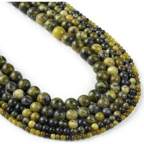 Yellow Turquoise Beads, Full 15" Strand Natural Round Wholesale 4mm 6mm 8mm 10mm 12mm
