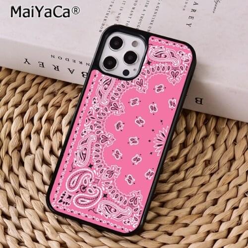 Pink Bandana Phone Case Cover For iPhone 5s 6s 7 8 plus XR XS 11 12 pro max Samsung Galaxy S8 S9 S10