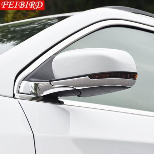 ABS Car Outside Door Rearview Mirror Decoration Strip Molding Cover Kit Trim 4 Pcs / Set Accessories For Jeep Compass 2017 2018