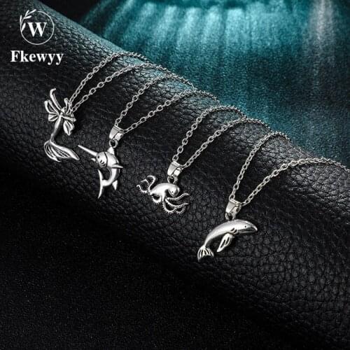 Fkewyy Korean Fashion Necklace Gothic Accessories Designer Jewelry Hip Hop Pendant Necklace For Women Fashion Jewellery Chains