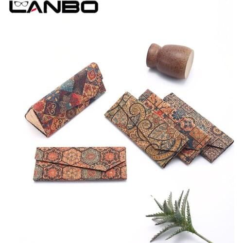 Triangle Glasses Box Retro Color Folding Sunglasses Case PU Waterproof Strong Magnet Eyewear Protective Organizer