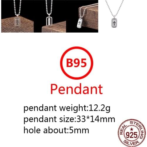 B95 S925 sterling silver pendant jewelry retro same style popular cross flower hip-hop hip-hop punk style gift for lover