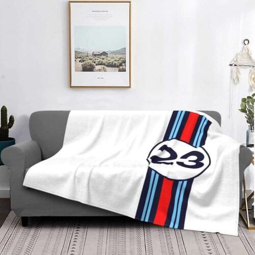 Martini Motor Racing Stripes Air Conditioning Blanket Soft Warm Light Thin Blanket I Racing Stripes Blue Red And White Motor