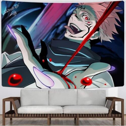 3D Print Jujutsu Kaisen Tapestry Japan Anime Wall Hanging 3D Print Home Textile For Bedroom Tapestry Cartoon Custom Wall Carpet