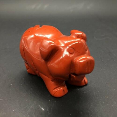 2.0" Natural Ruby Gemstone Hand-carved Pig For Home Decor 68.6g L1598