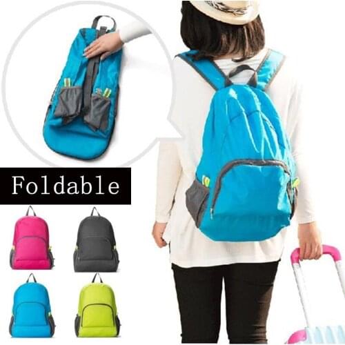 Nylon waterproof folding mens and womens backpacks outdoor sports mountaineering storage travel bag mens and womens bags