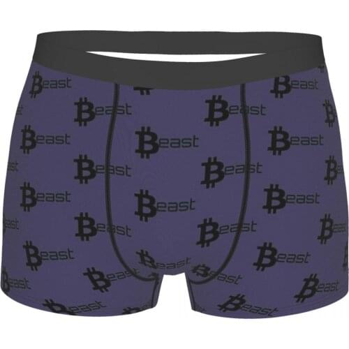 Beast Bitcoin BTC Mining Bit Coin Underpants Breathbale Panties Mens Underwear Print Shorts Boxer Briefs