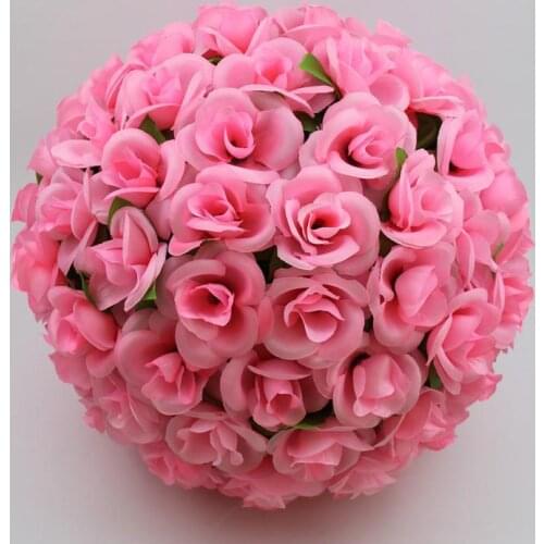 2015 New 50 CM/20" Artificial Silk Flower Rose Kissing Ball Large Size Lantern for Christmas Ornaments Party Wedding Decoration