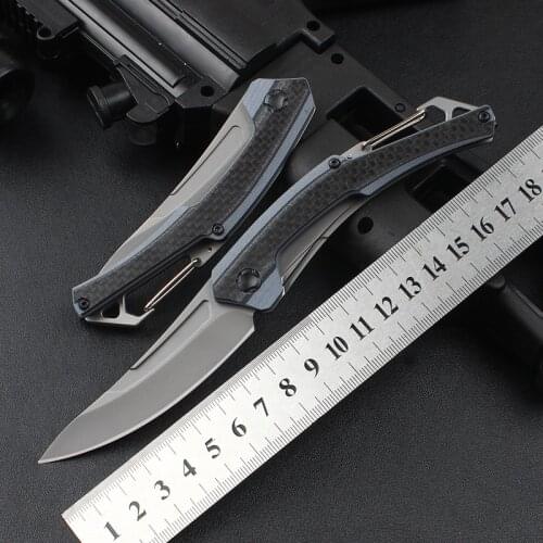 NEW Arrival OEM KS 1225 8CR13 blade G10 Carbon fiber patch handle camping survival folding knives Utility EDC tools