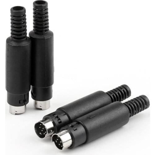 Areyourshop 10 Pcs DIN Male Plug Mini 8Pin With Plastic Handle Adapter Soldering Cables