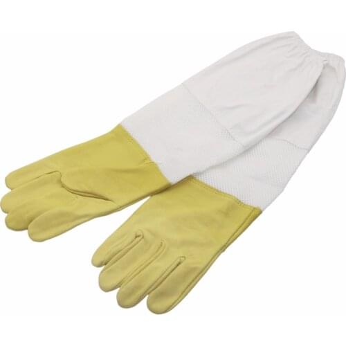 1 Pcs Beekeeper Thick Anti-sheepskin Gloves Mesh Openwork Breathable Bee-proof Bee Gloves For Beekeeping