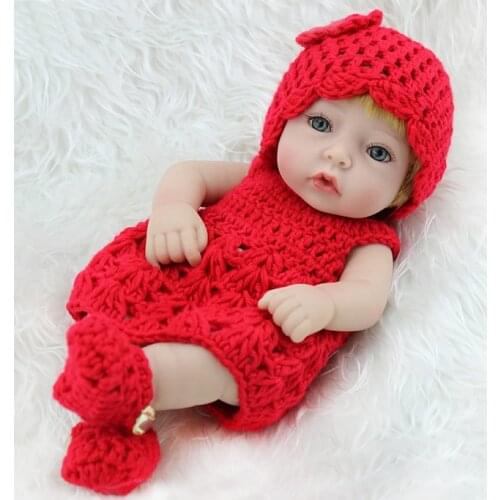 Mini Baby Doll Handmade Realistic Lifelike Vinyl Newborn Babies Toy Hobbies Sleeping Doll 10 Inch Children Birthday Gifts