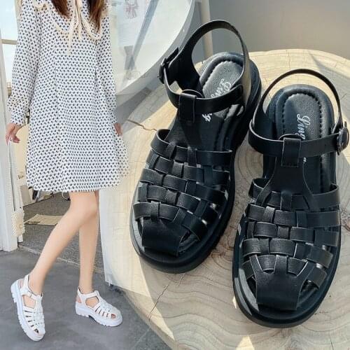 Gladiator Womens Platform Sandals 2021 New Comfortable Flat-Bottom Fashion Roman Style High-quality PU Upper Commuter Sandals