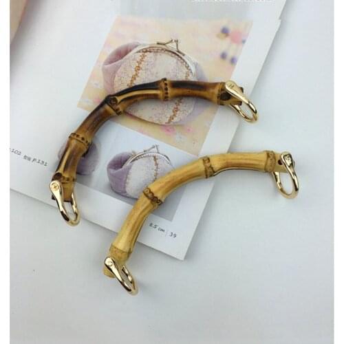 15X5 cm Natural bamboo handles for bags replacement,retro hand made knit bag handbags bamboo chains for obag hanger wholesale