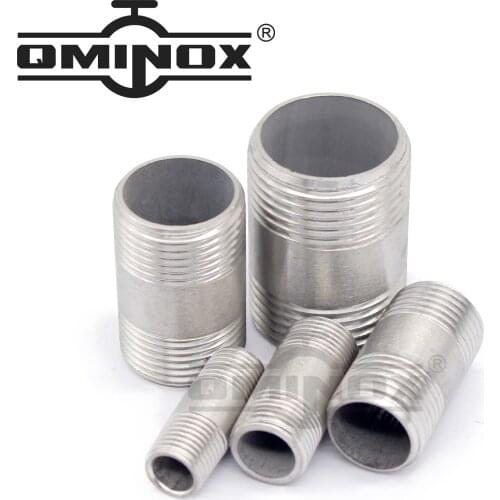 BSPT Male to Male Threaded Coupling Water Pipe Nipple Fitting 1/4" 3/8" 1/2" 3/4" 1" 1-1/4" 1-1/2"2" Stainless Steel SS 304