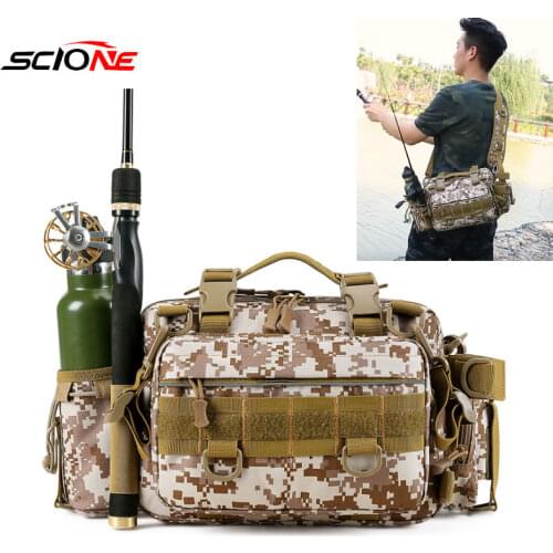 Outdoor Fishing Bag Camping Shoulder Bags Mountaineering Hiking Waist Tactical Crossbody Multifunction Bags Sac De Sport XA174G